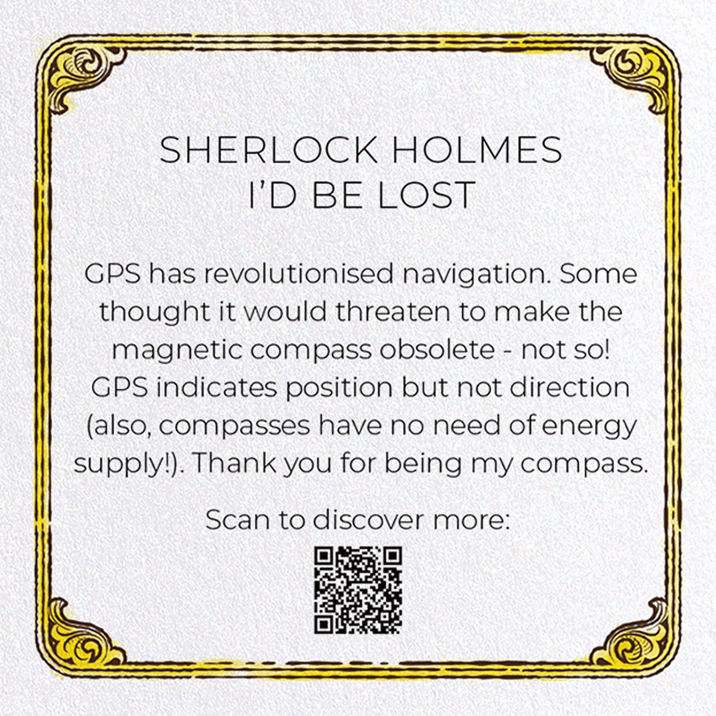 SHERLOCK HOLMES I'D BE LOST: Bespoke Greeting Card