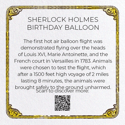 SHERLOCK HOLMES BIRTHDAY BALLOON: Bespoke Greeting Card