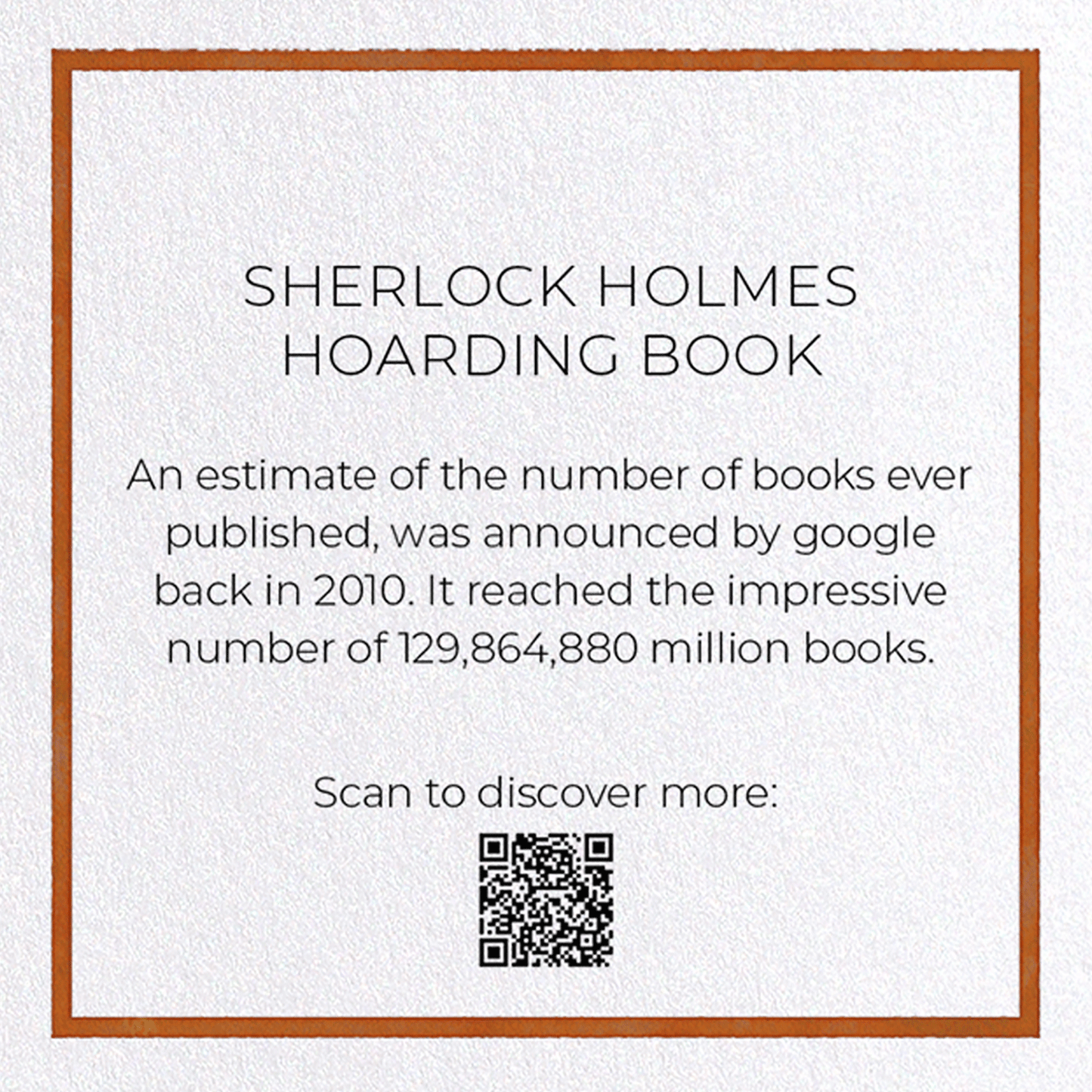 SHERLOCK HOLMES HOARDING BOOK: Bespoke Greeting Card