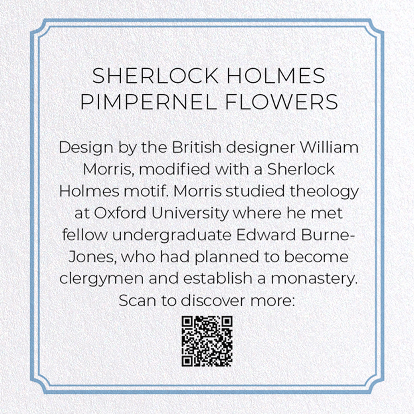 SHERLOCK HOLMES PIMPERNEL FLOWERS: Bespoke Greeting Card