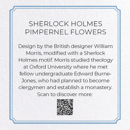 SHERLOCK HOLMES PIMPERNEL FLOWERS: Bespoke Greeting Card