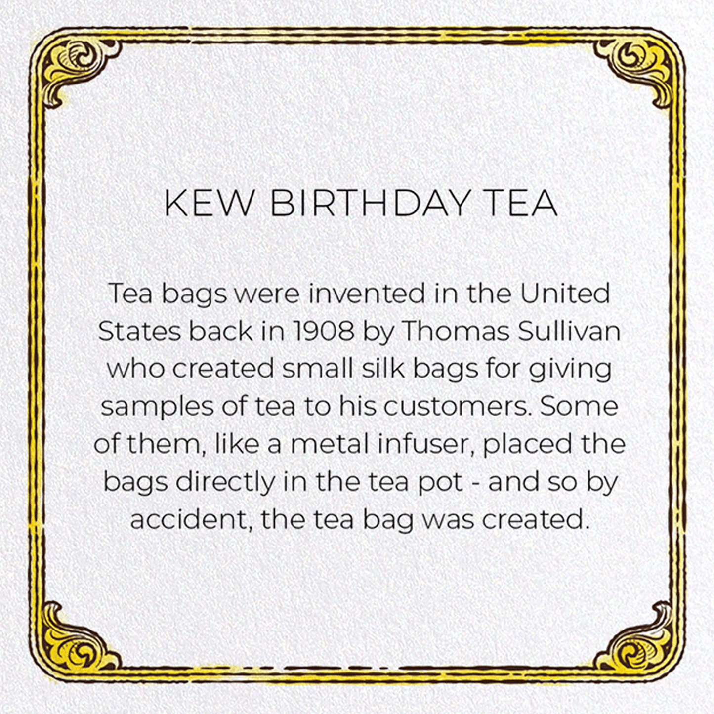 KEW BIRTHDAY TEA: Bespoke Greeting Card