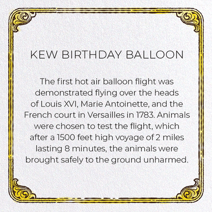 KEW BIRTHDAY BALLOON: Bespoke Greeting Card