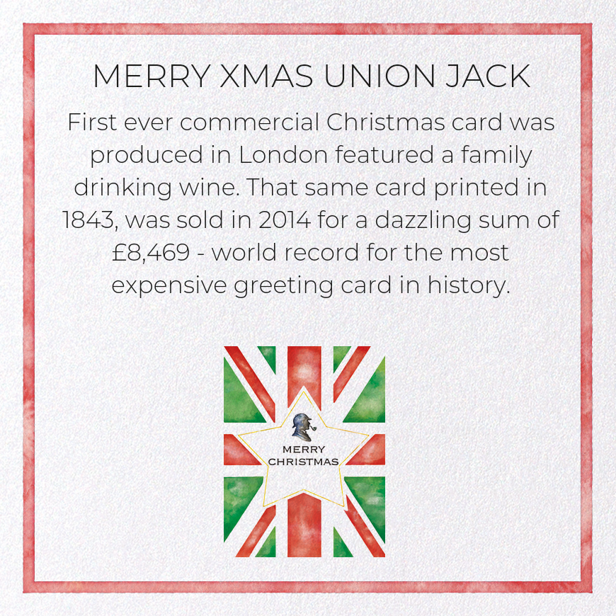 MERRY XMAS UNION JACK: Bespoke Greeting Card
