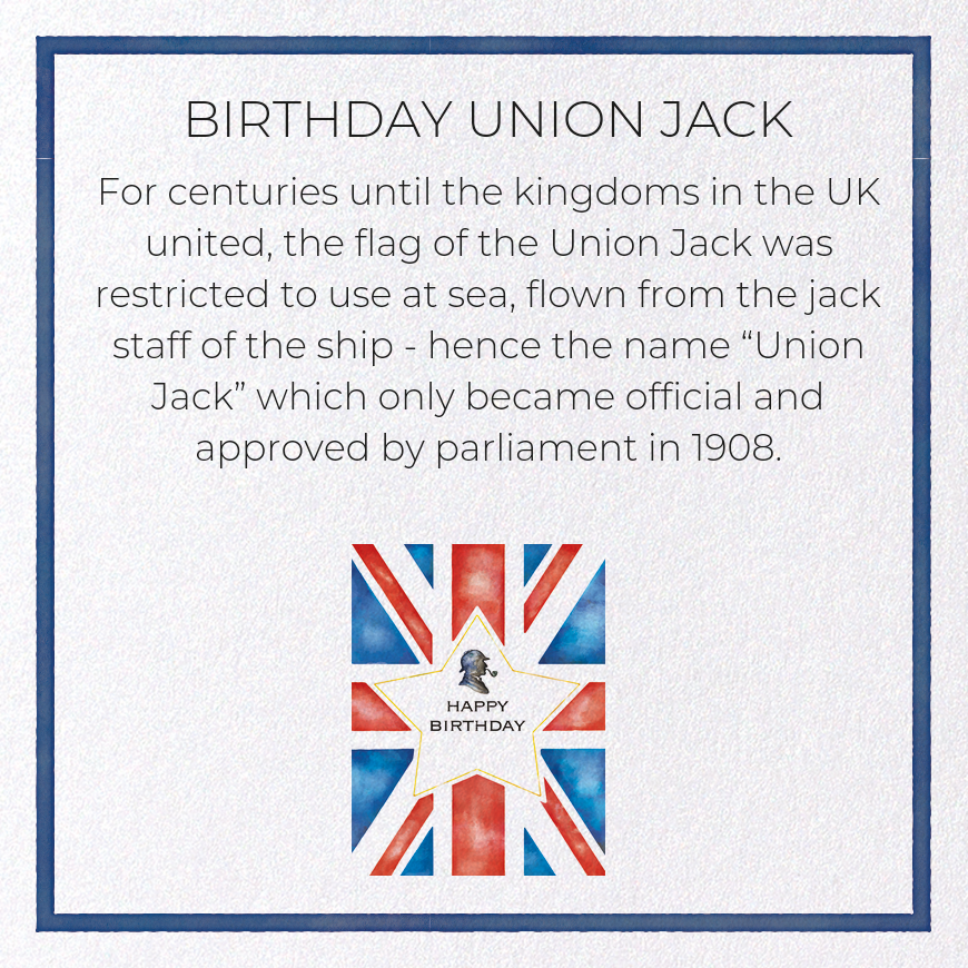 BIRTHDAY UNION JACK: Bespoke Greeting Card
