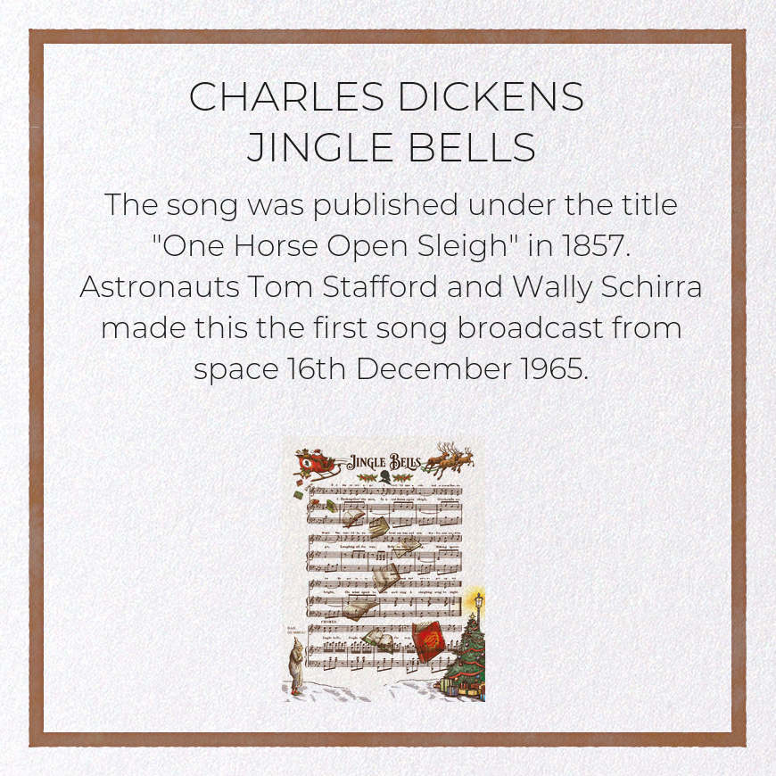 CHARLES DICKENS JINGLE BELLS: Victorian Greeting Card