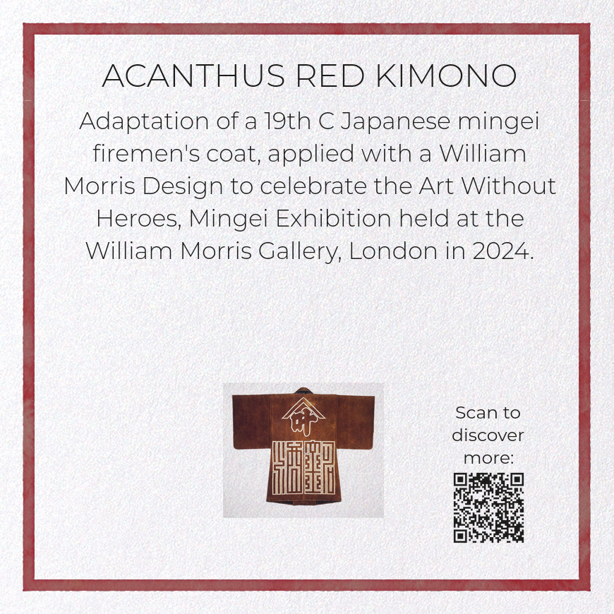 ACANTHUS RED KIMONO: Bespoke Greeting Card