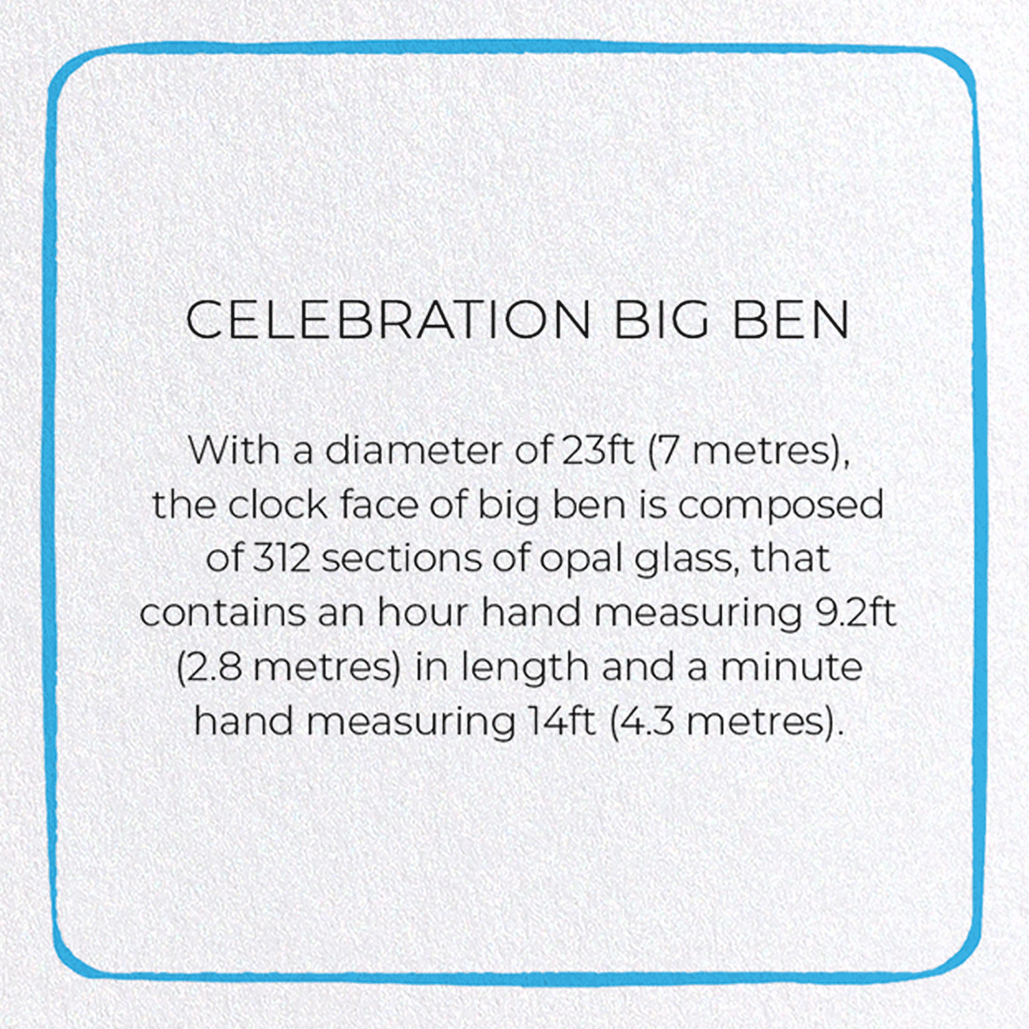 CELEBRATION BIG BEN: Colourblock Greeting Card