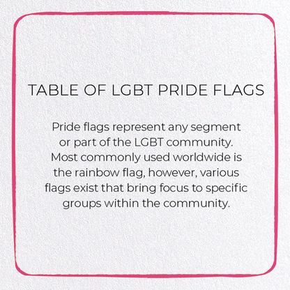 TABLE OF LGBT PRIDE FLAGS: Colourblock Greeting Card