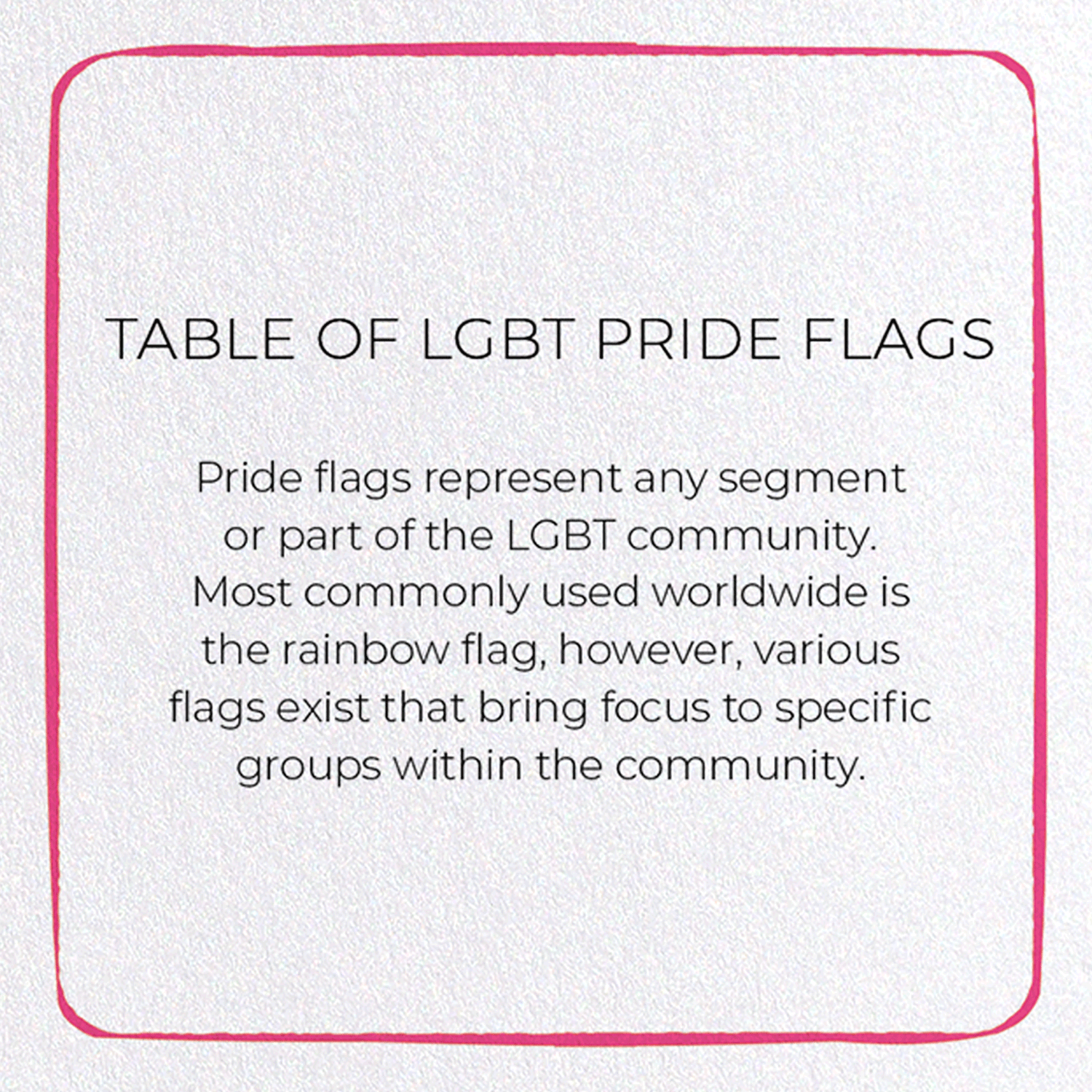 TABLE OF LGBT PRIDE FLAGS: Colourblock Greeting Card