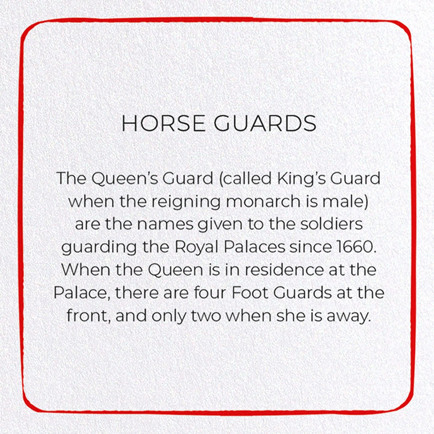 HORSE GUARDS: Colourblock Greeting Card