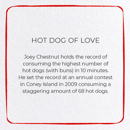 HOT DOG OF LOVE: Colourblock Greeting Card
