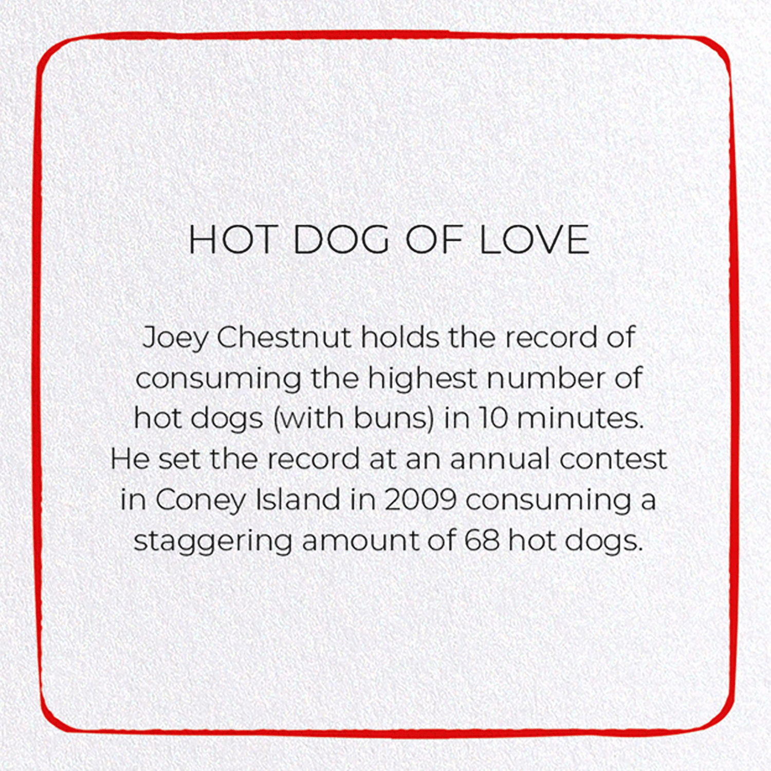 HOT DOG OF LOVE: Colourblock Greeting Card