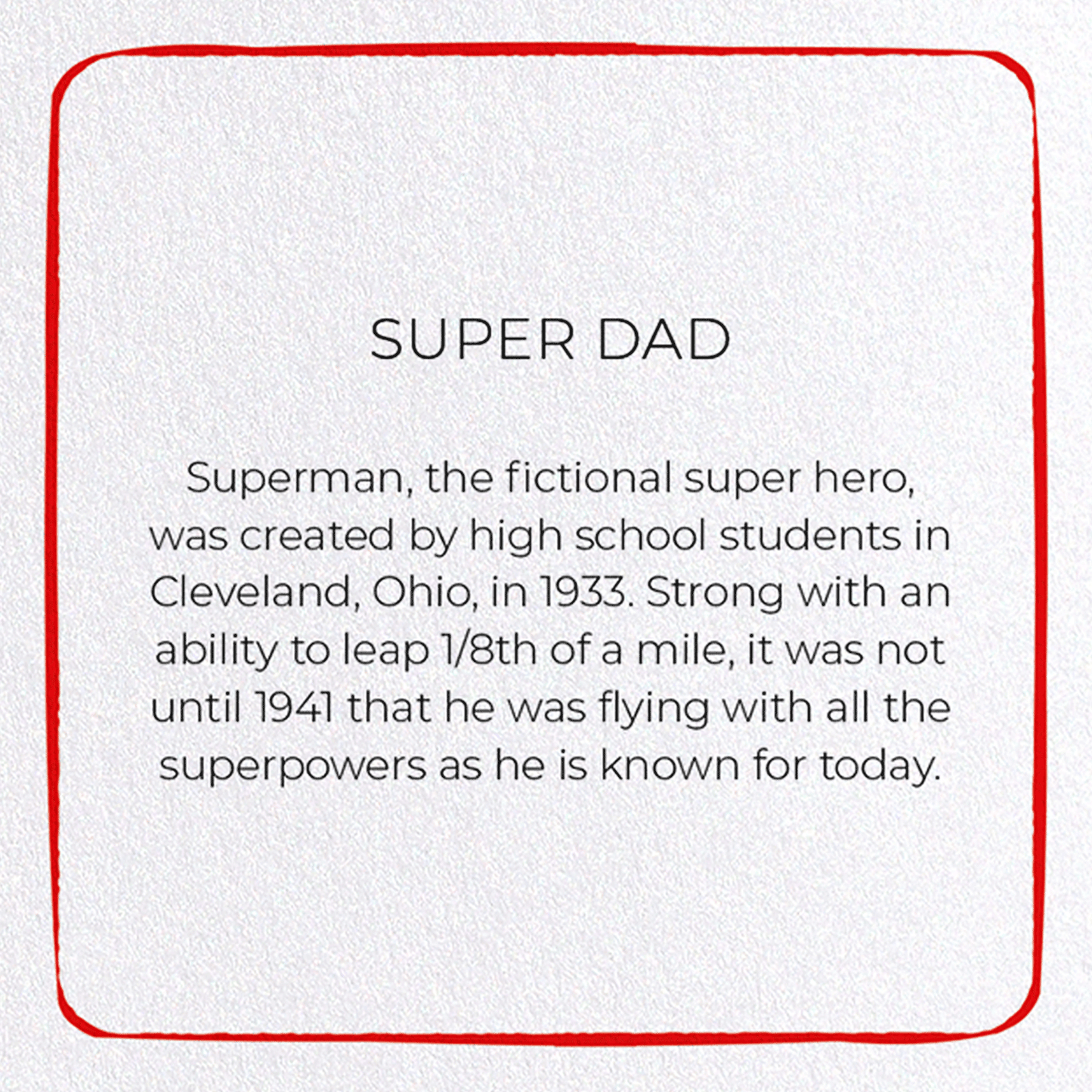 SUPER DAD: Colourblock Greeting Card