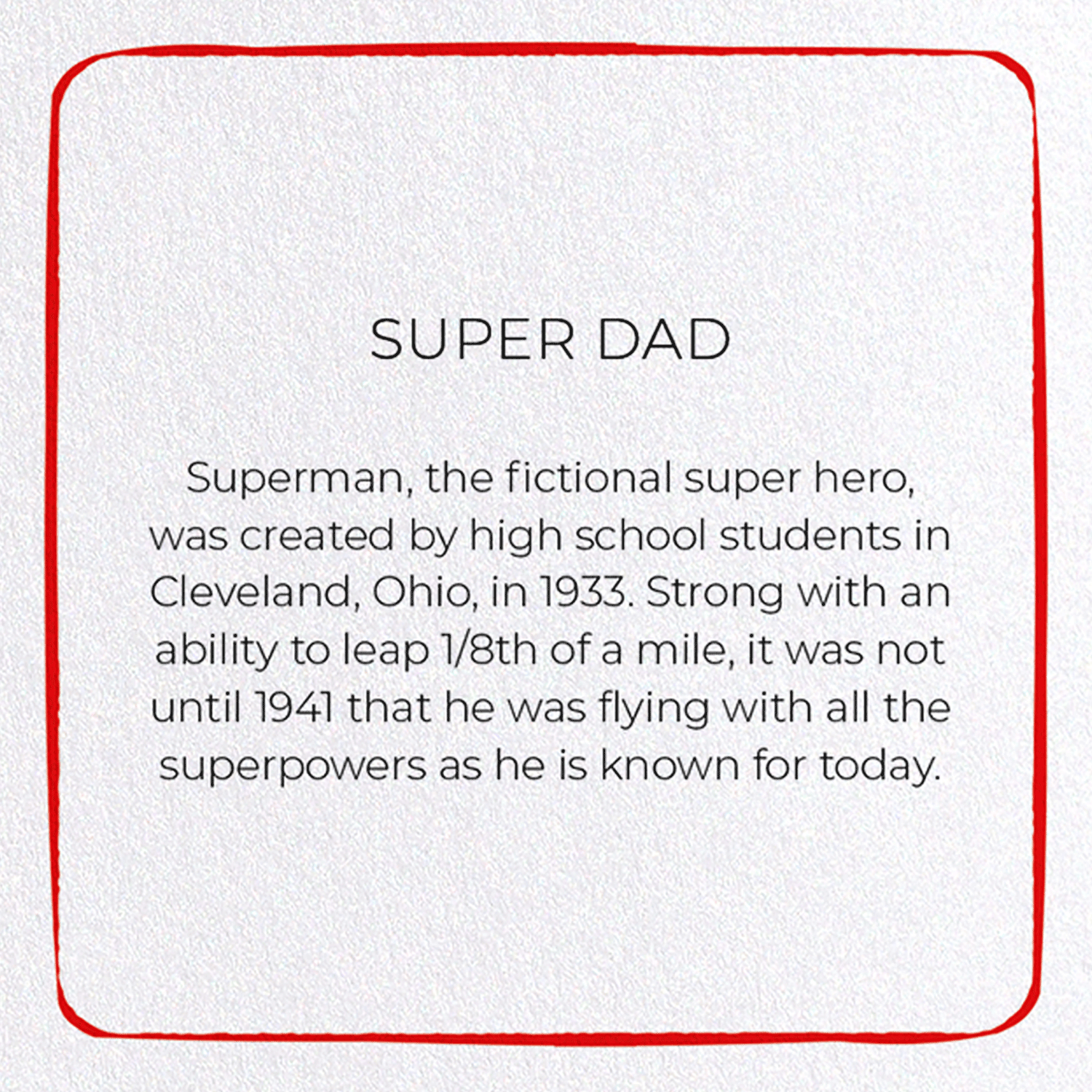 SUPER DAD: Colourblock Greeting Card