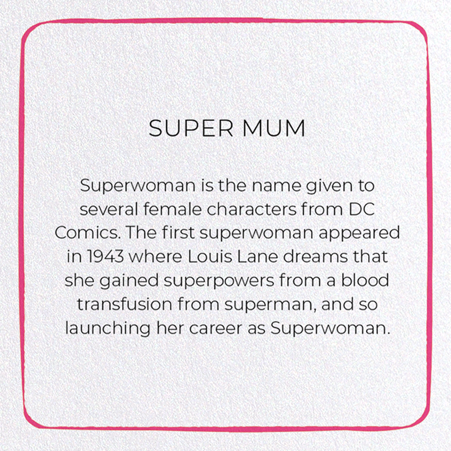 SUPER MUM: Colourblock Greeting Card