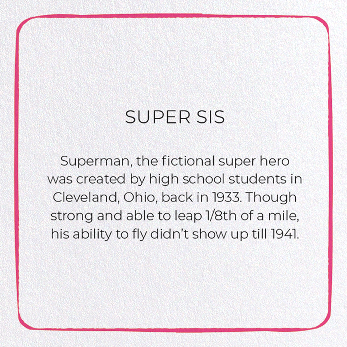 SUPER SIS: Colourblock Greeting Card