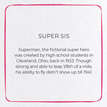 SUPER SIS: Colourblock Greeting Card