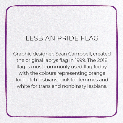 LESBIAN PRIDE FLAG: Colourblock Greeting Card