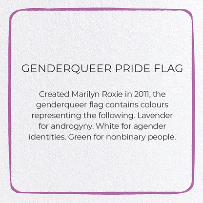GENDERQUEER PRIDE FLAG: Colourblock Greeting Card
