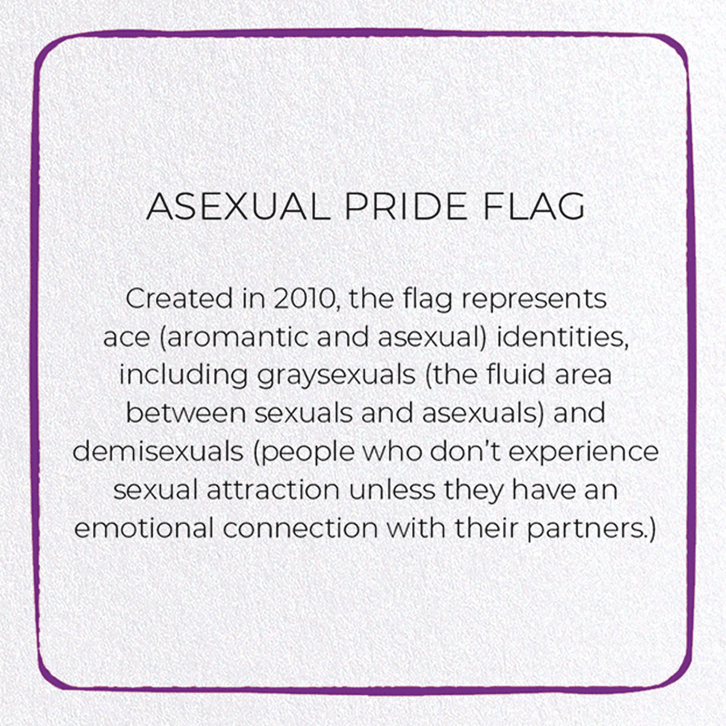 ASEXUAL PRIDE FLAG: Colourblock Greeting Card
