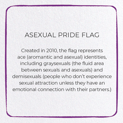 ASEXUAL PRIDE FLAG: Colourblock Greeting Card