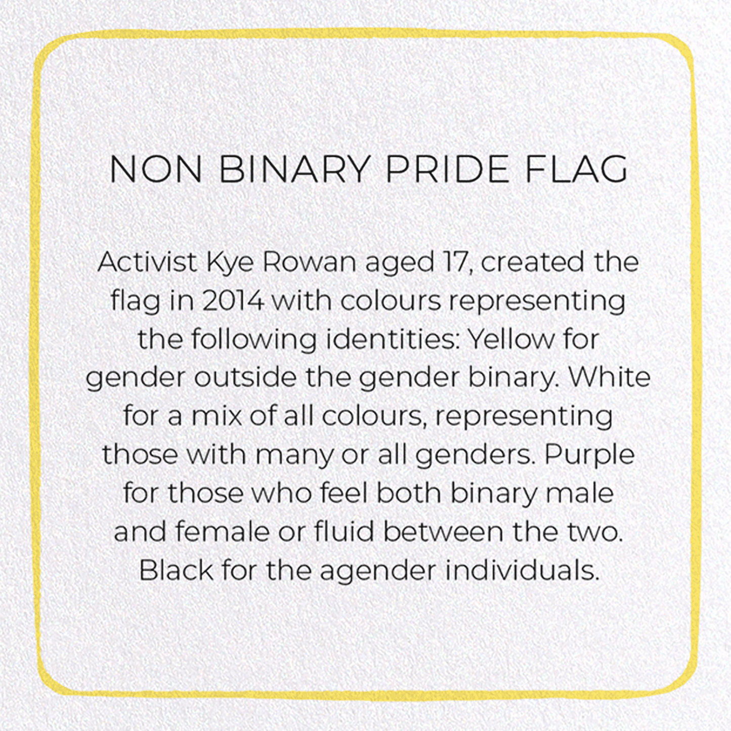 NON BINARY PRIDE FLAG: Colourblock Greeting Card