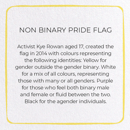 NON BINARY PRIDE FLAG: Colourblock Greeting Card