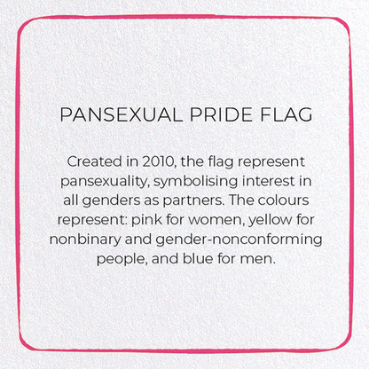 PANSEXUAL PRIDE FLAG: Colourblock Greeting Card