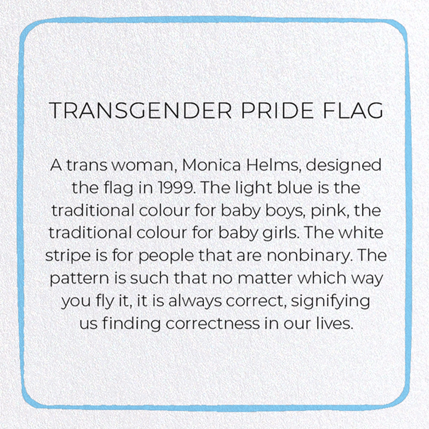 TRANSGENDER PRIDE FLAG: Colourblock Greeting Card