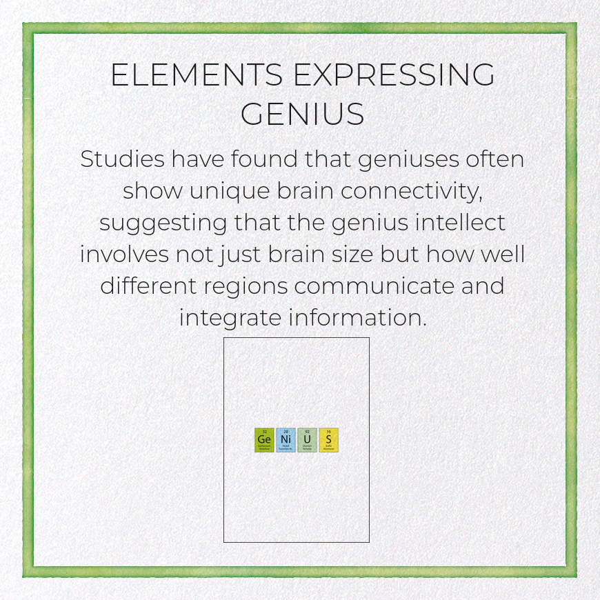 ELEMENTS EXPRESSING GENIUS: Poster Greeting Card