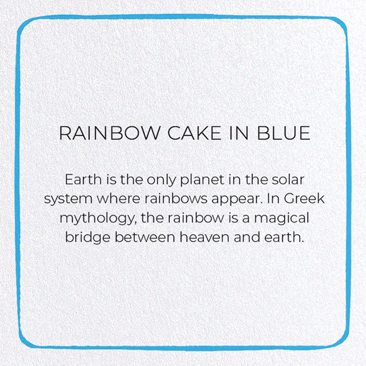 RAINBOW CAKE IN BLUE: Colourblock Greeting Card