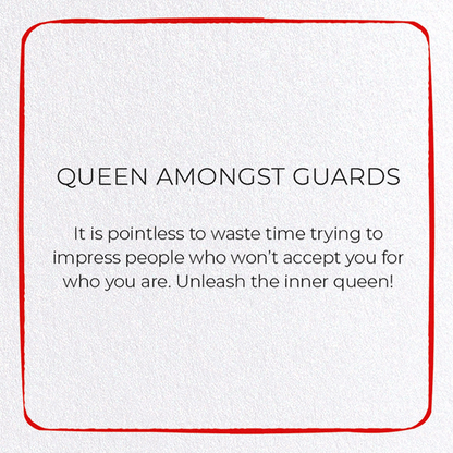 QUEEN AMONGST GUARDS: Colourblock Greeting Card