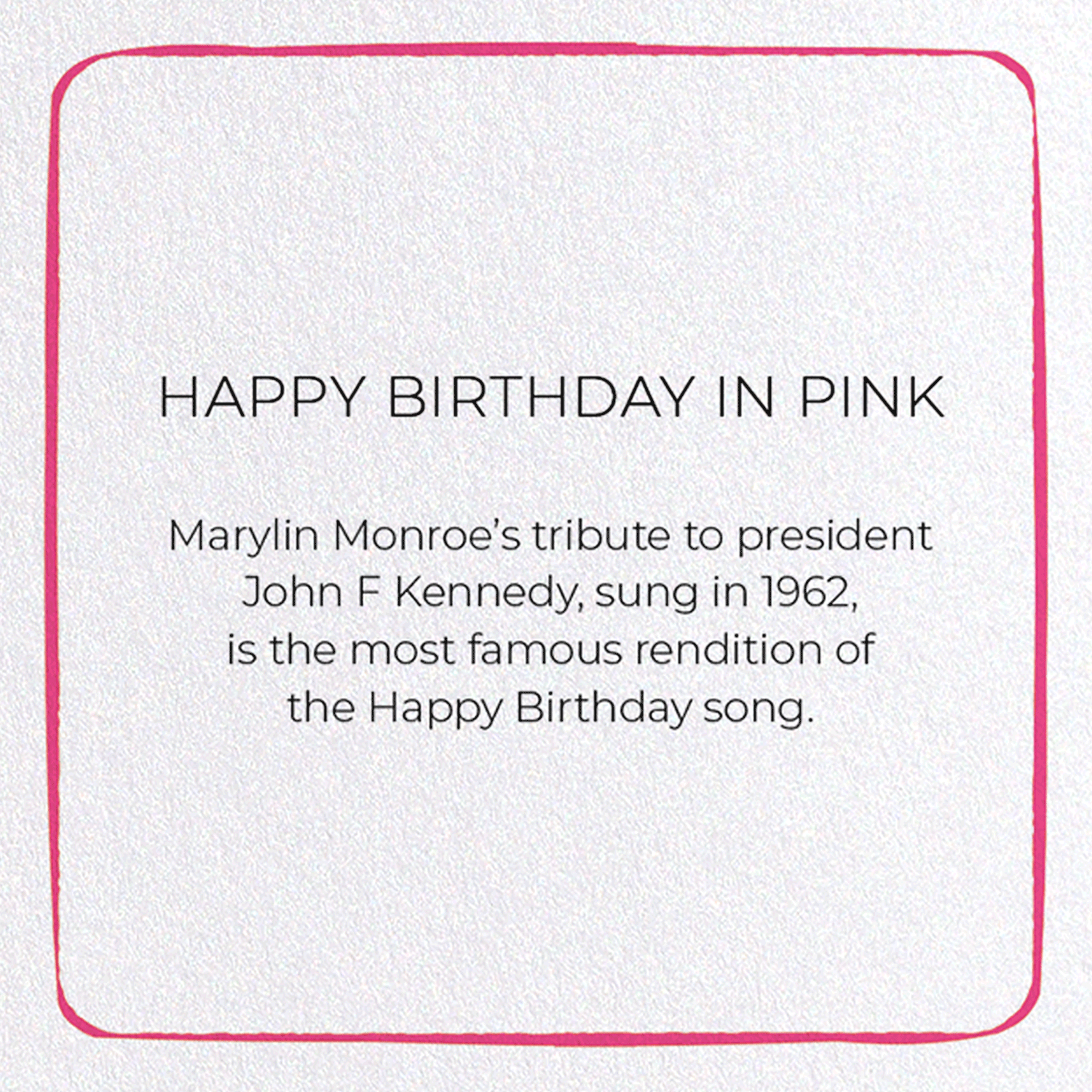 HAPPY BIRTHDAY IN PINK: Colourblock Greeting Card