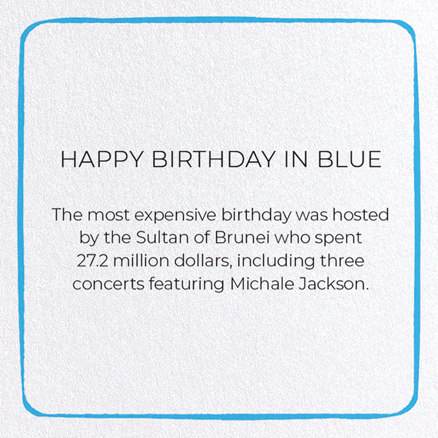 HAPPY BIRTHDAY IN BLUE: Colourblock Greeting Card