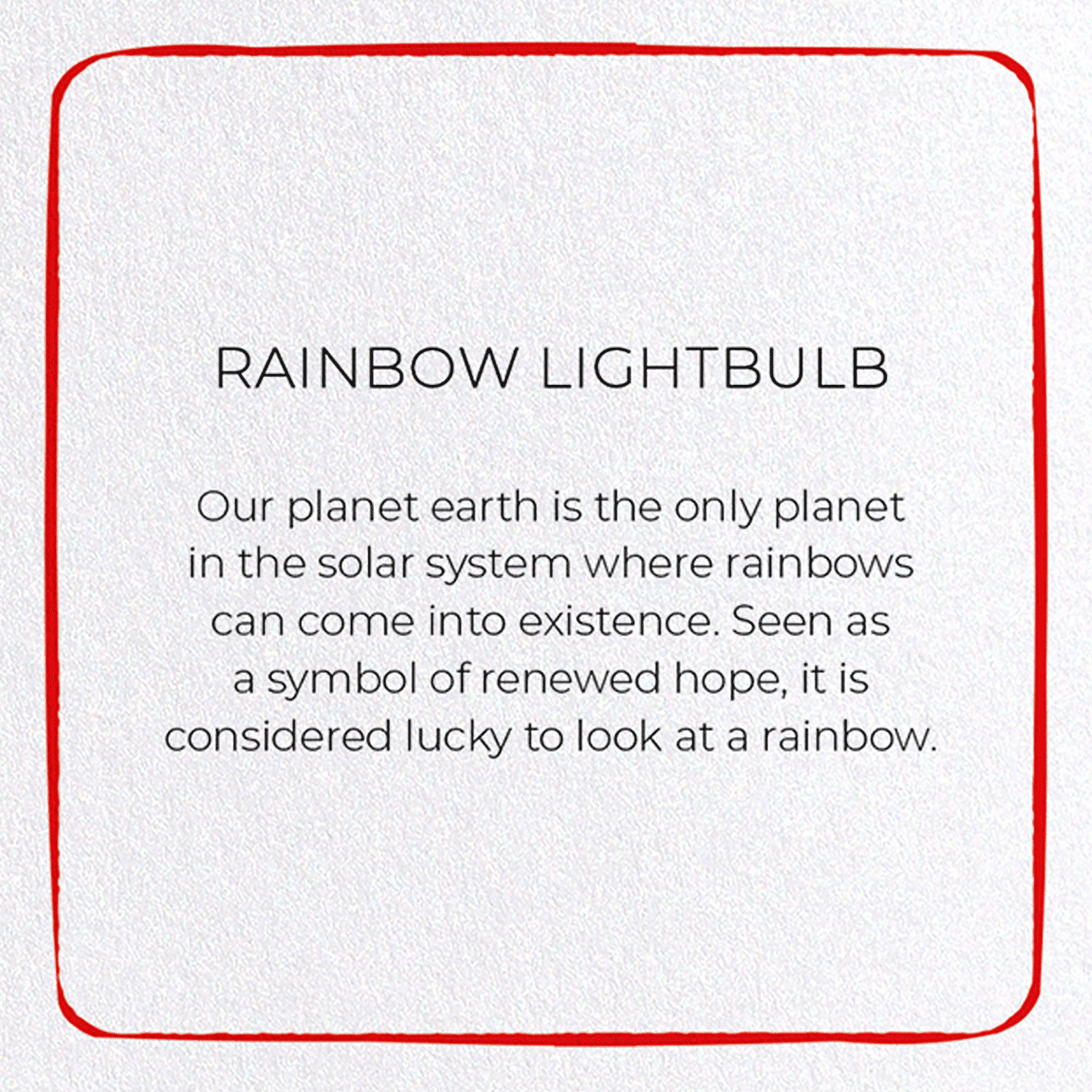 RAINBOW LIGHTBULB: Colourblock Greeting Card