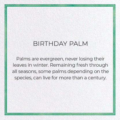 BIRTHDAY PALM: Watercolour Greeting Card