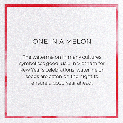 ONE IN A MELON: Watercolour Greeting Card