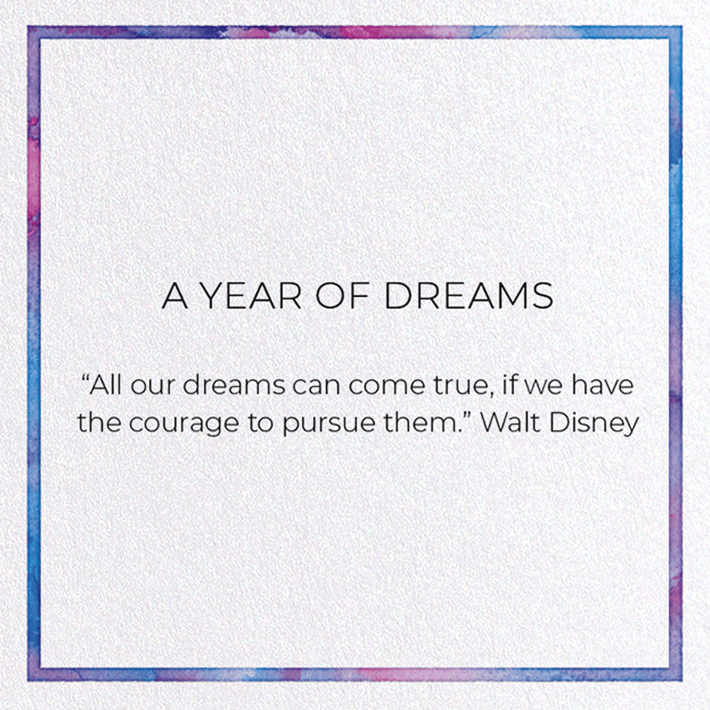 A YEAR OF DREAMS: Watercolour Greeting Card
