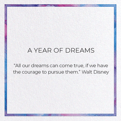 A YEAR OF DREAMS: Watercolour Greeting Card