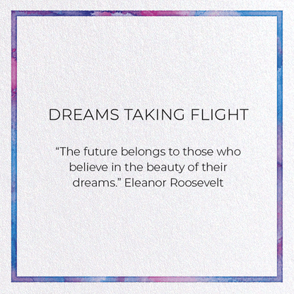 DREAMS TAKING FLIGHT: Watercolour Greeting Card