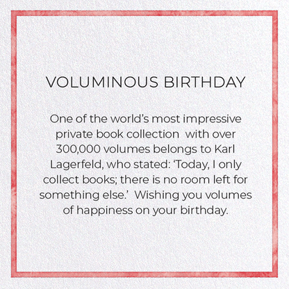 VOLUMINOUS BIRTHDAY: Watercolour Greeting Card