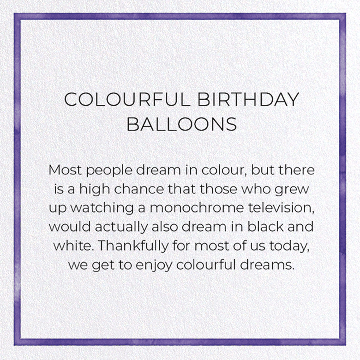 COLOURFUL BIRTHDAY BALLOONS: Watercolour Greeting Card