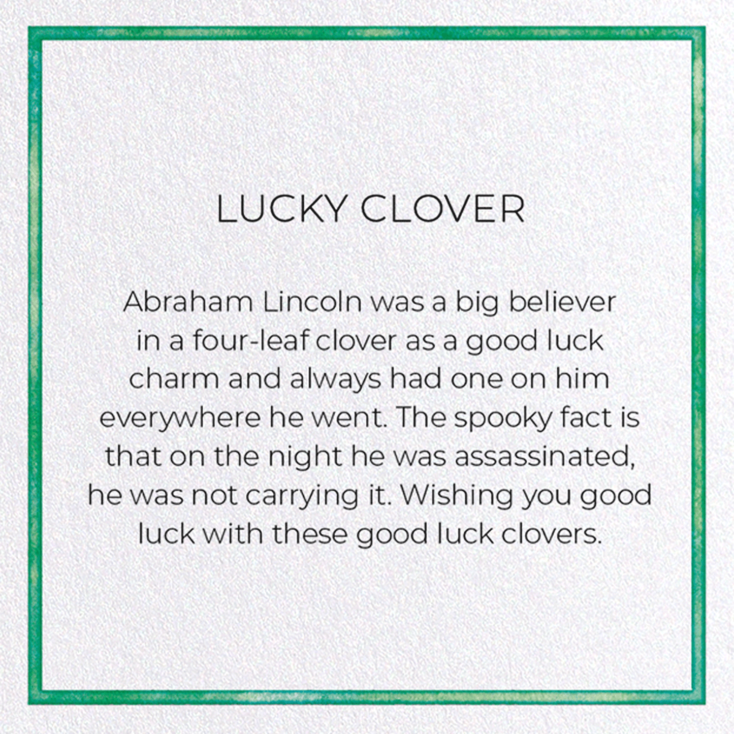 LUCKY CLOVER: Watercolour Greeting Card