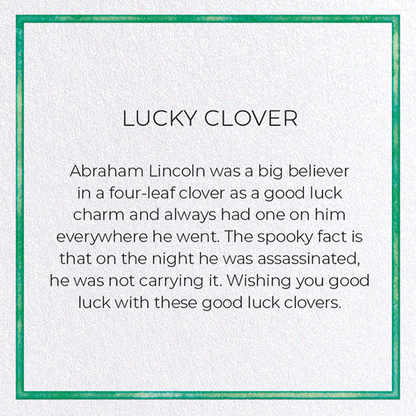 LUCKY CLOVER: Watercolour Greeting Card