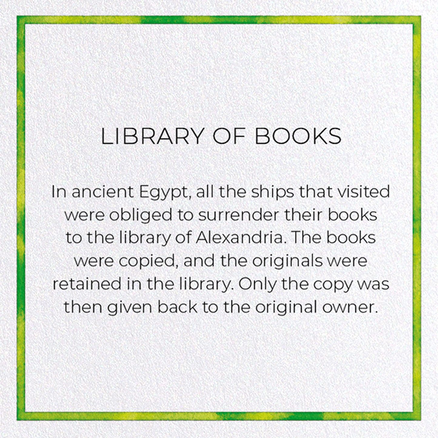 LIBRARY OF BOOKS: Pattern Greeting Card