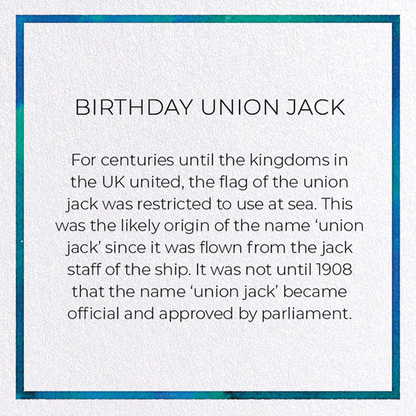BIRTHDAY UNION JACK: Watercolour Greeting Card