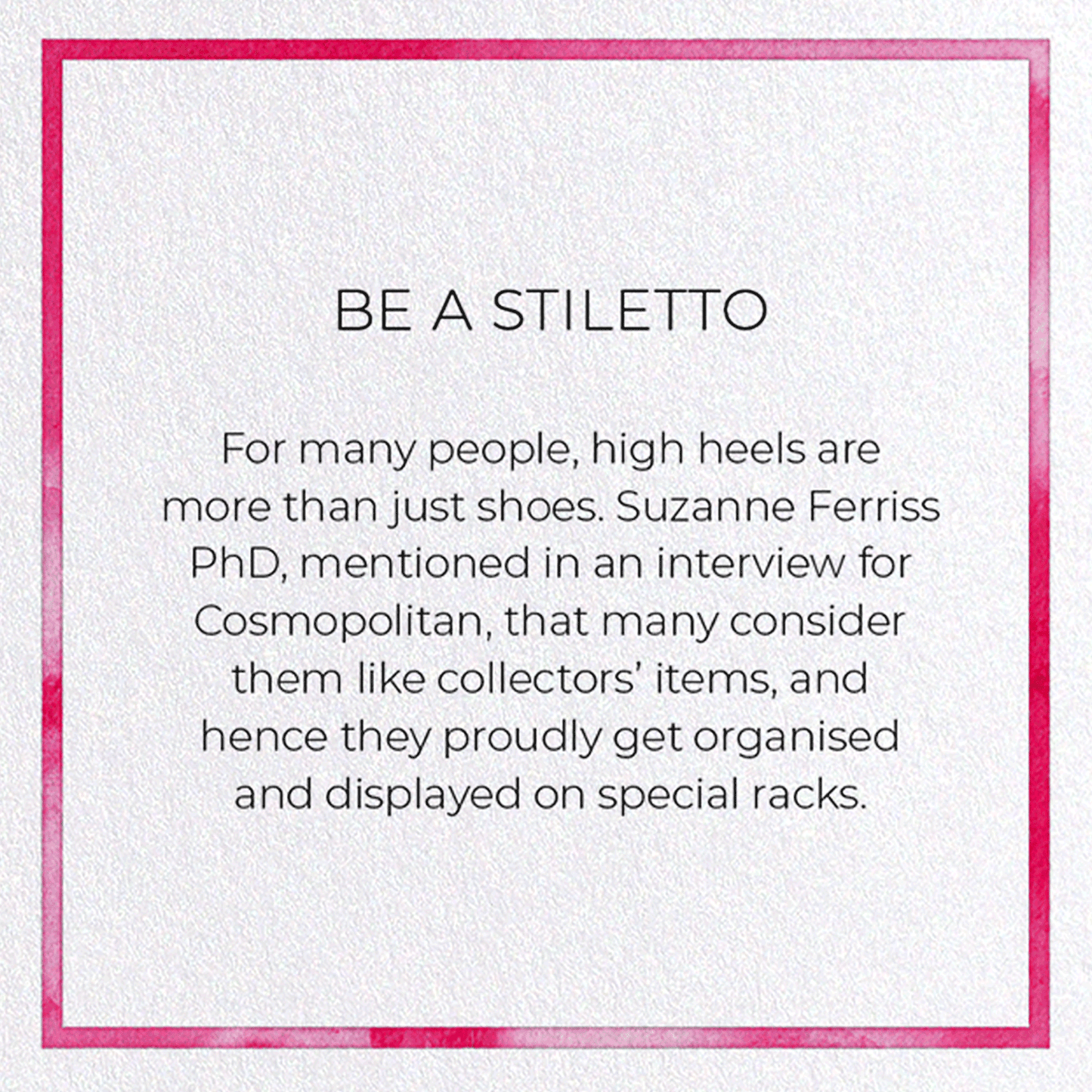 BE A STILETTO: Watercolour Greeting Card