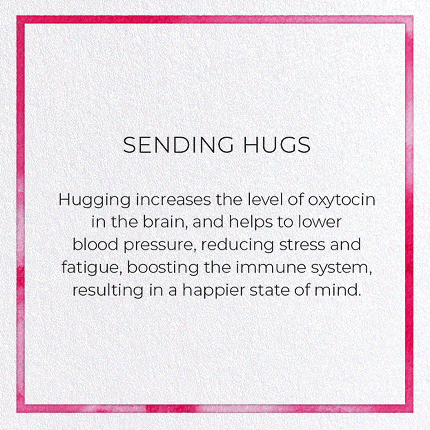 SENDING HUGS: Watercolour Greeting Card