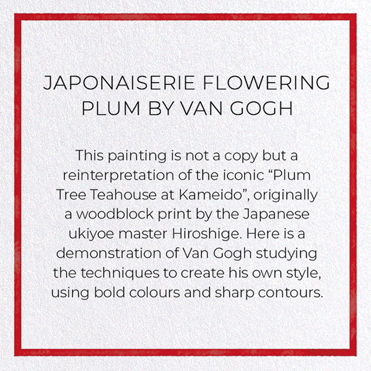 JAPONAISERIE FLOWERING PLUM BY VAN GOGH: Painting Greeting Card